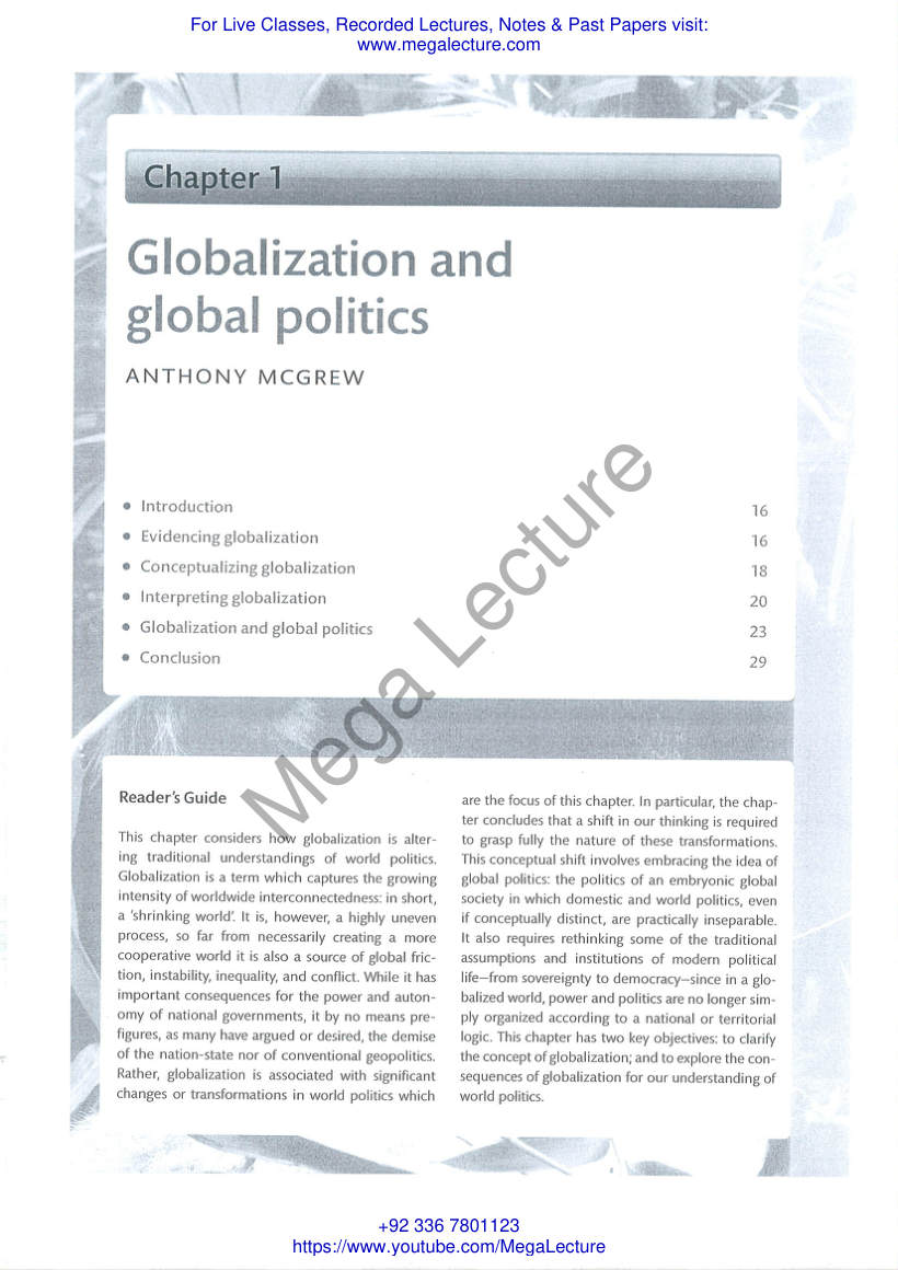 Page 1 of Globalisation Global Politics Oxford