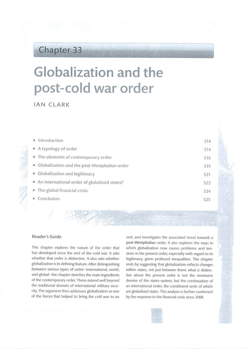 Page 1 of Globalisation Post Cold War World Order Oxford
