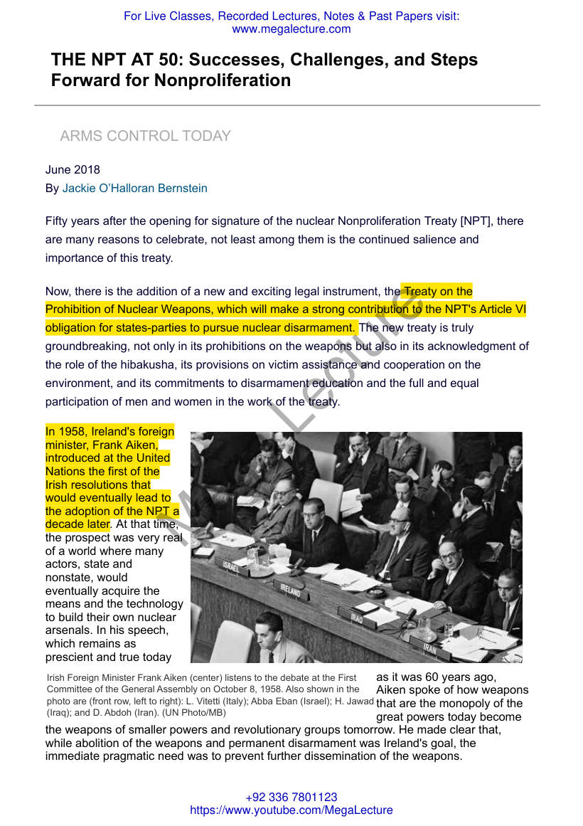 Page 1 of Challenges Of Nuclear Non Proliferation