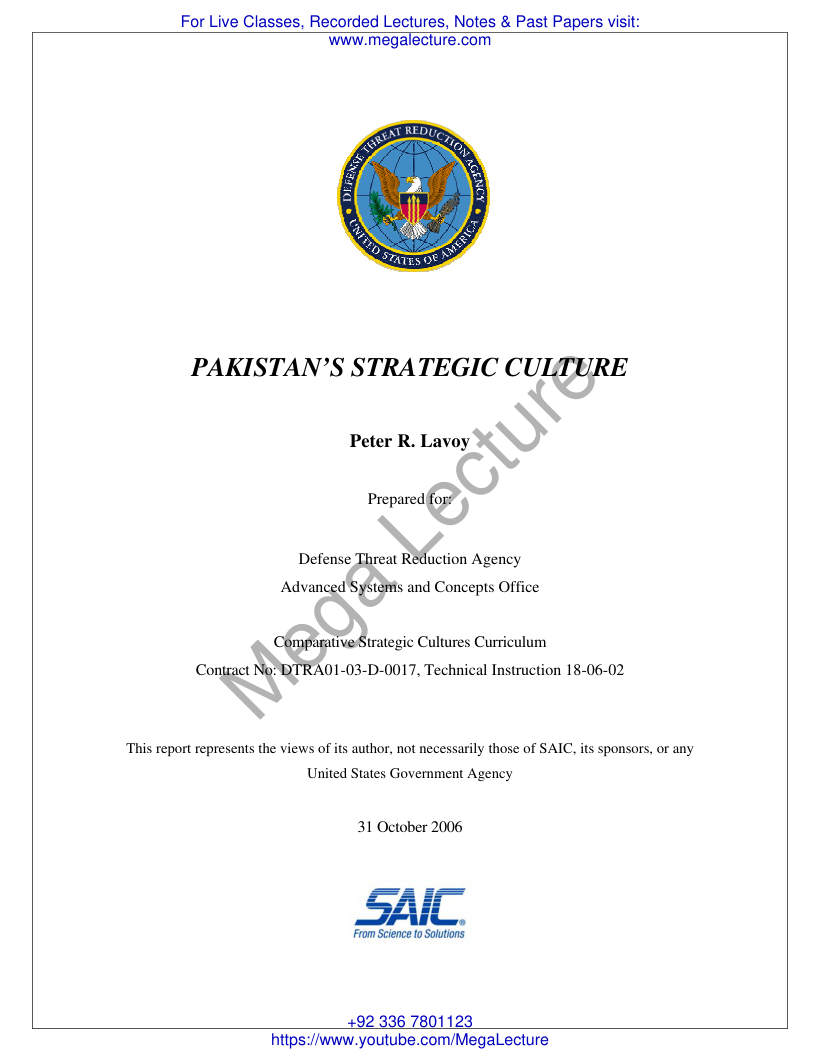 Page 1 of Determinants Of Pakistan S Strategic Culture
