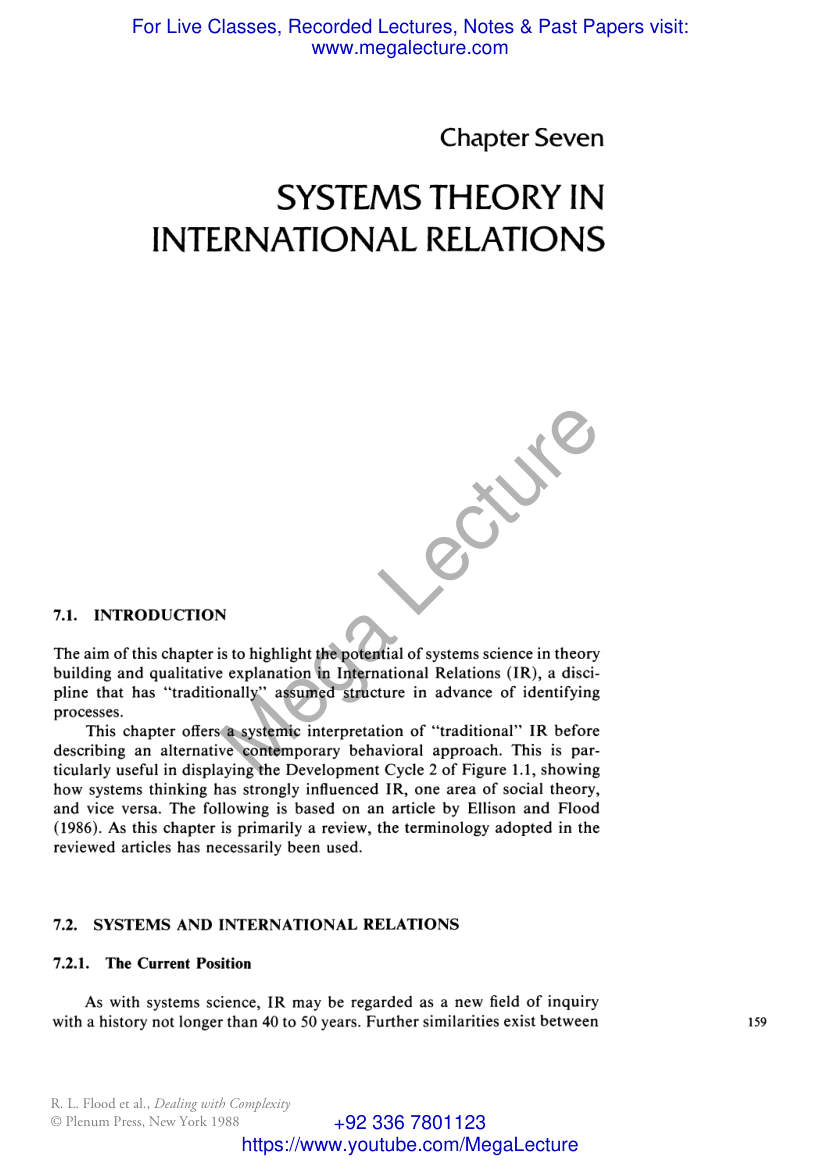 Page 1 of Flood Carson1988 Chapter SystemsTheoryInInternationalRe