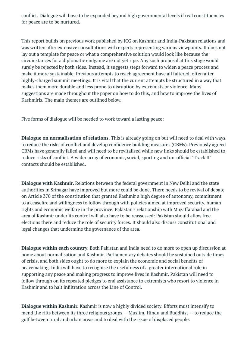 Page 2 of India Pakistan Relations And Kashmir Steps Toward Peace Crisis Group