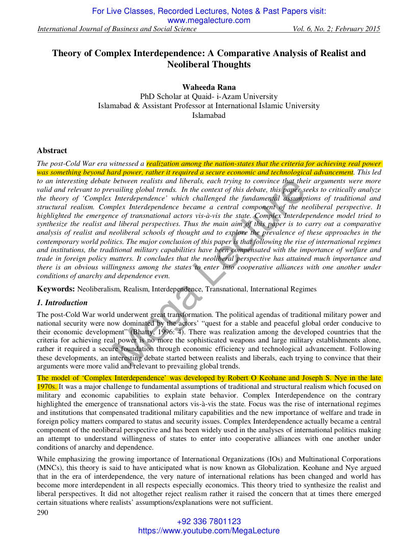 Page 1 of Interdependence Theory