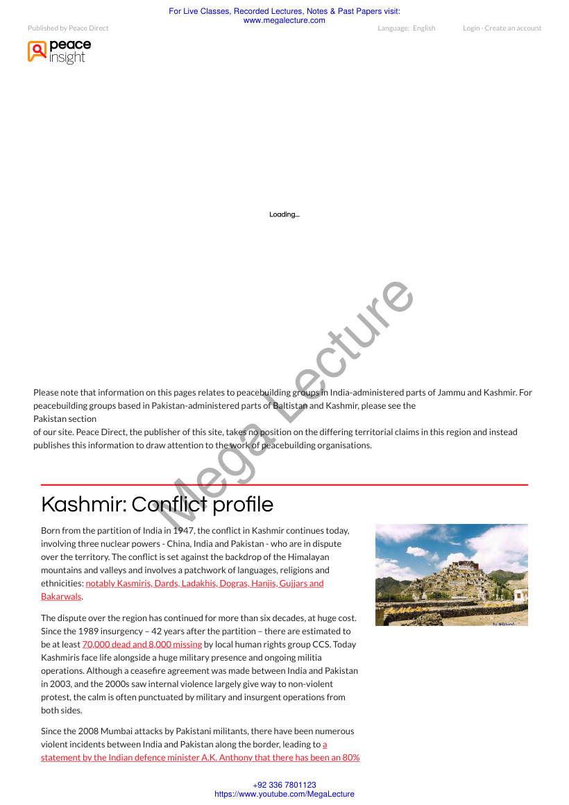 Page 1 of Kashmir Conflict And Peace Peace Insight
