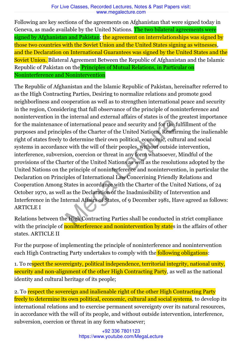 Page 2 of Key Sections Of Accords On Afghanistan As Signed In Geneva The New York Times