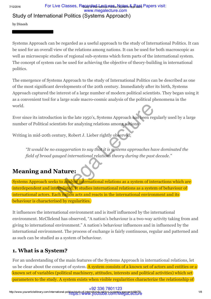 Page 1 of Systems Approach