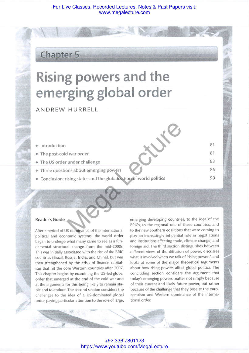 Page 1 of The Emerging World Order And Rising Powers Oxford