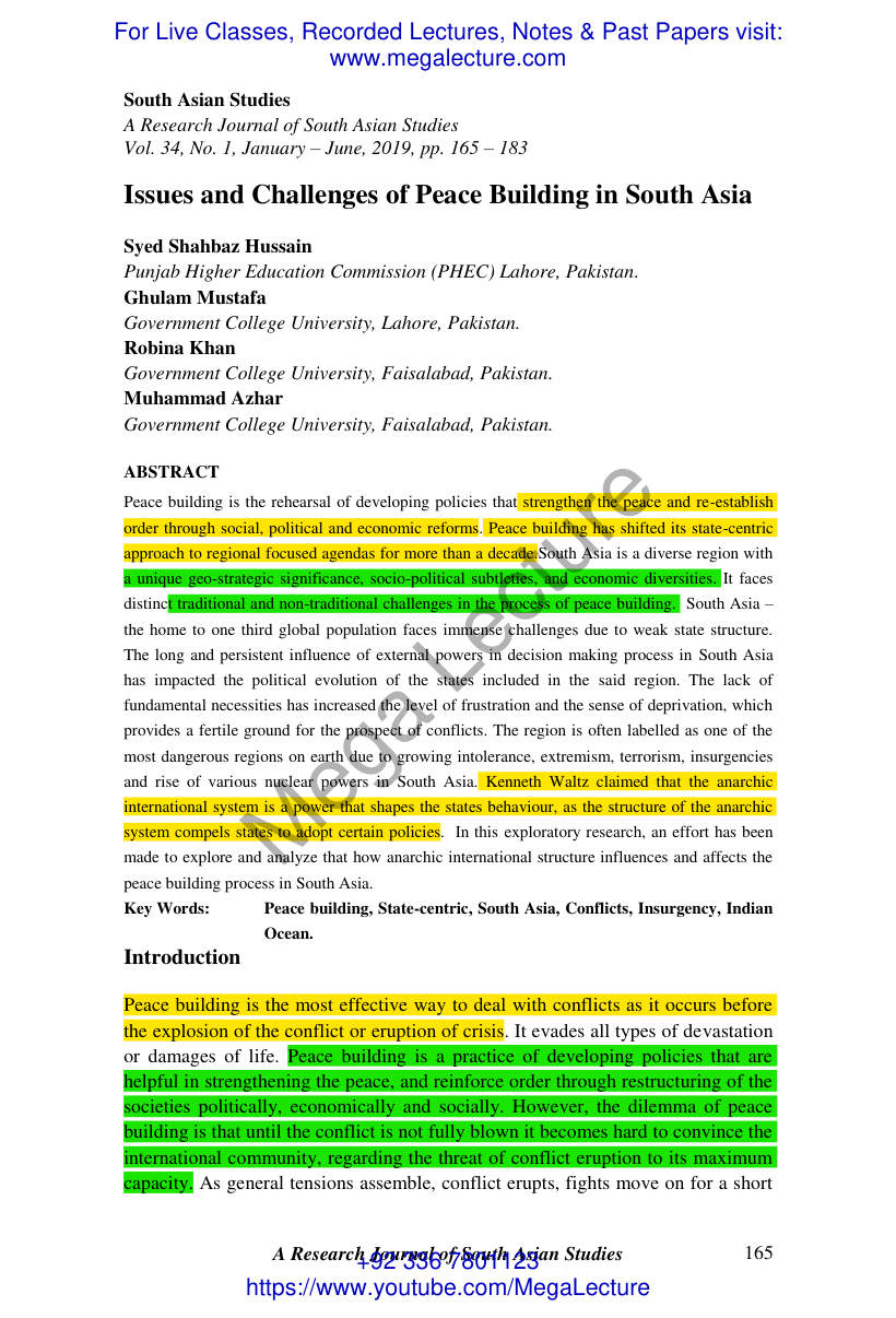 Page 2 of Peace Building In South Asia