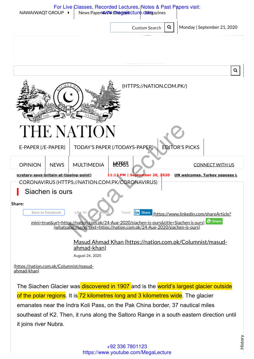 Page 1 of Siachen Is Ours