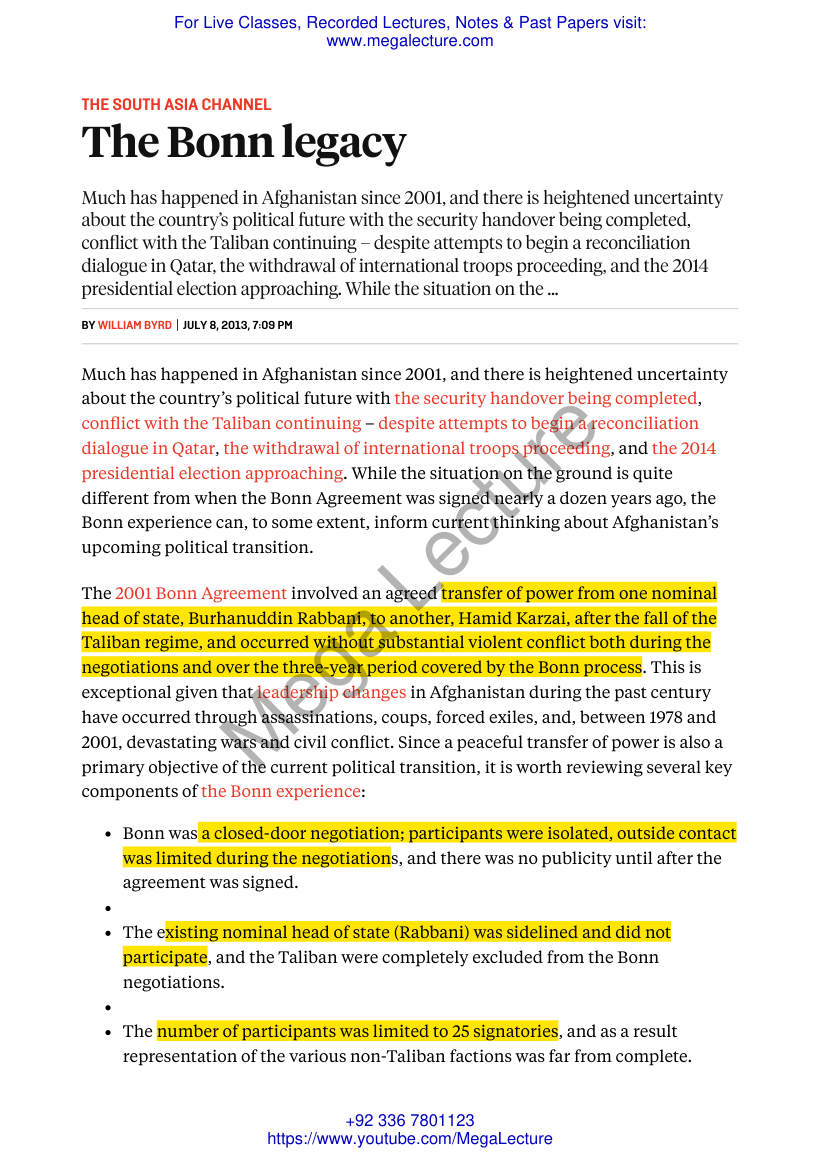 Page 1 of The Bonn Legacy – Foreign Policy Afghanistan