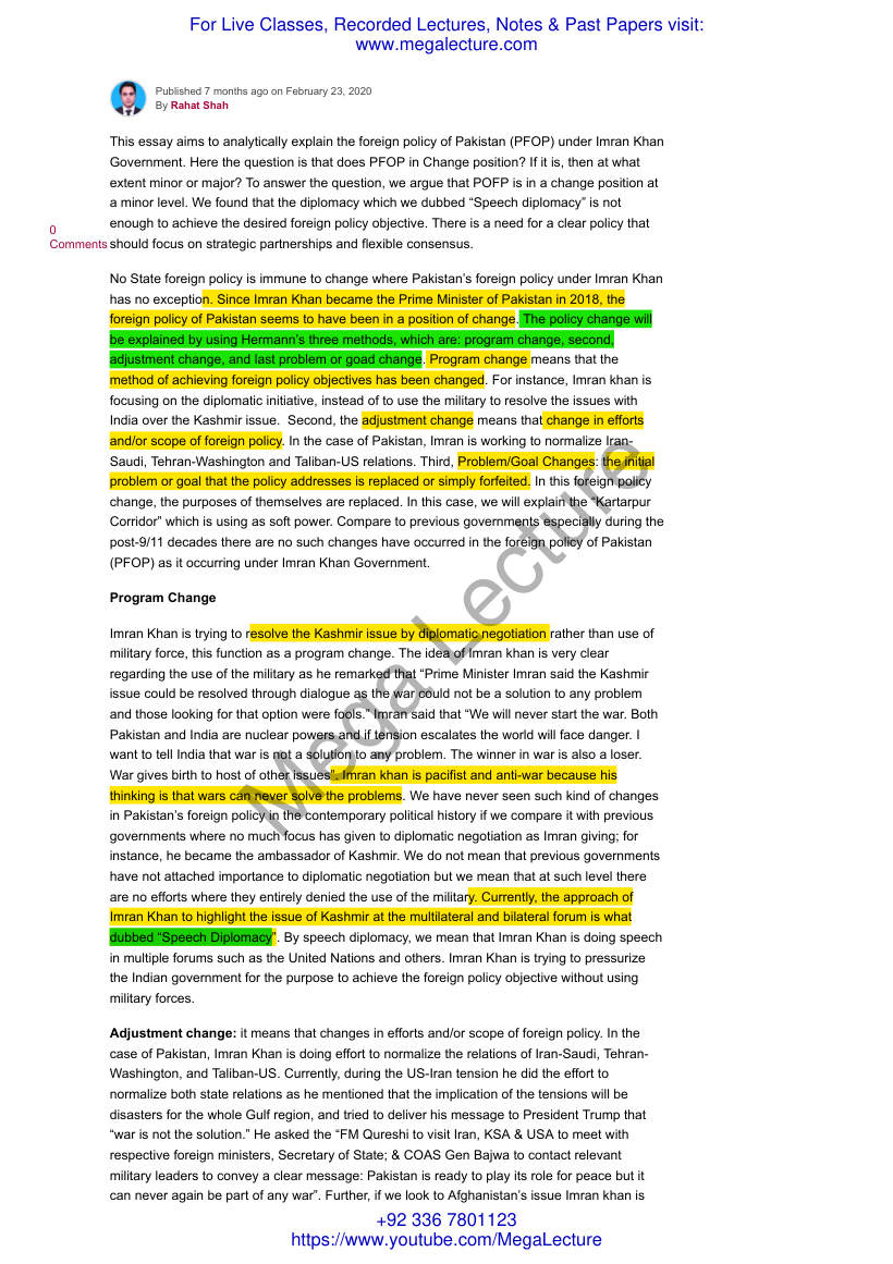 Page 1 of The Foreign Policy Of Pakistan Under Imran Khan Modern Diplomacy