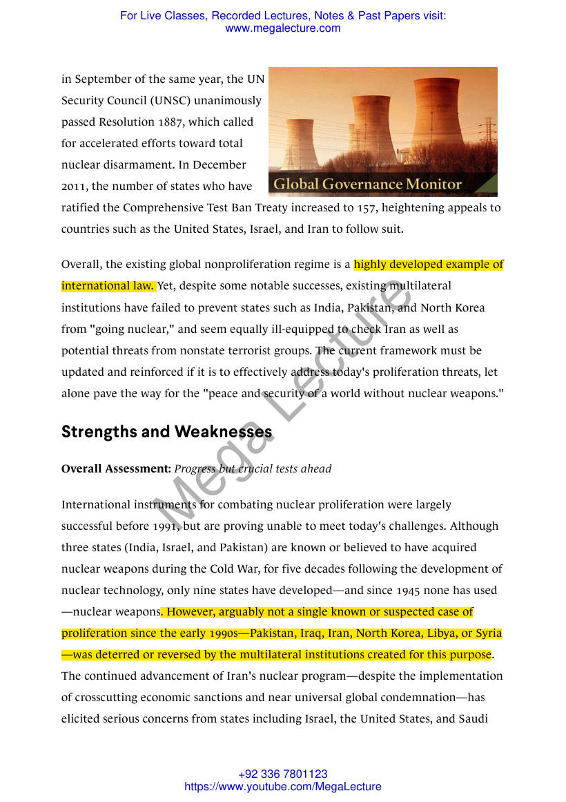 Page 2 of The Global Nuclear Nonproliferation Regime Council On Foreign Relations