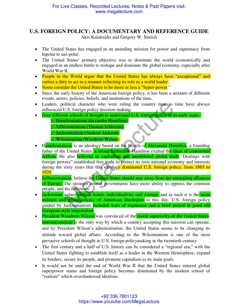 Page 1 of U.S. Foreign Policy Brief