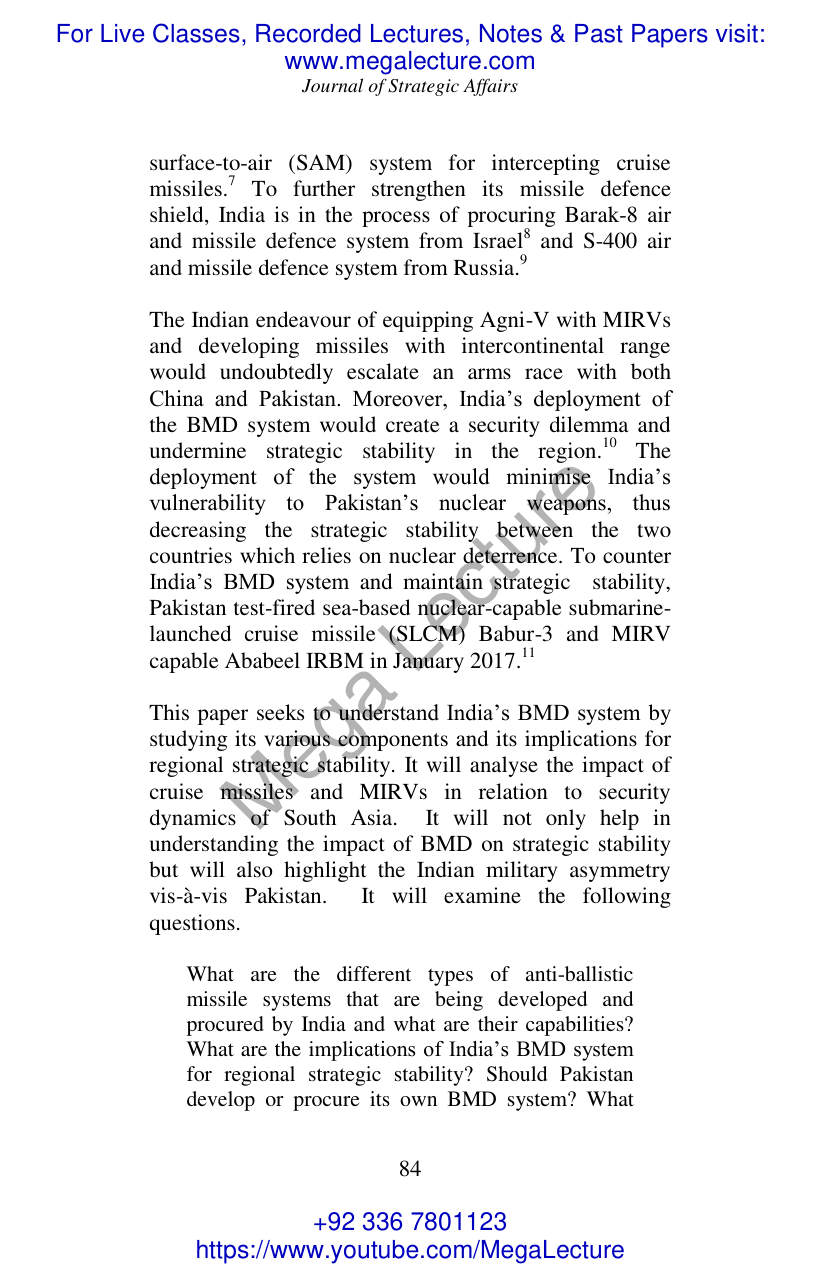 Page 2 of The Missile Defence Systems And Their Impact On Global Strategic Environment