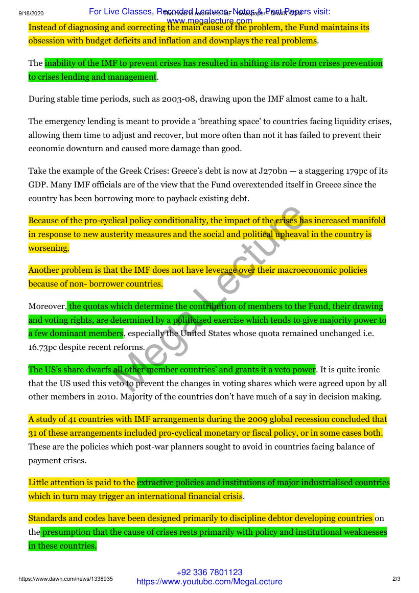 Page 2 of The Need To Reform The IMF Newspaper DAWN.COM