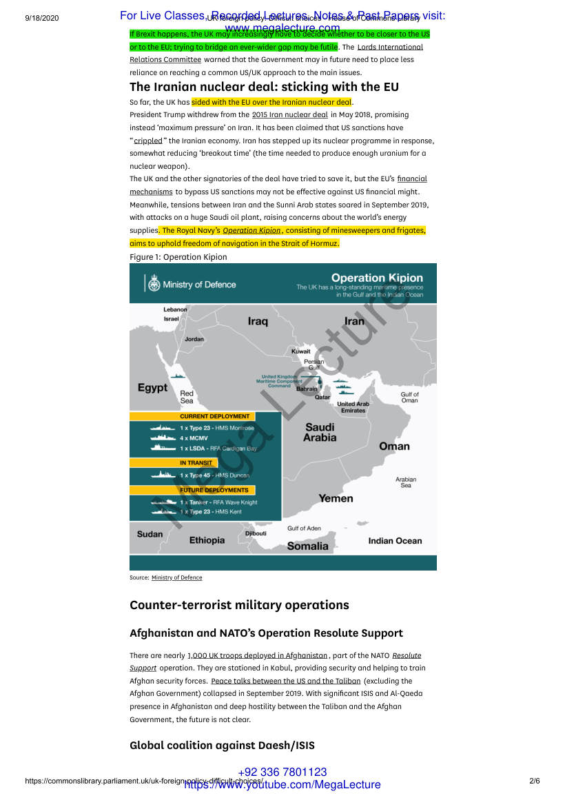 Page 2 of UK Foreign Policy Difficult Choices House Of Commons Library1
