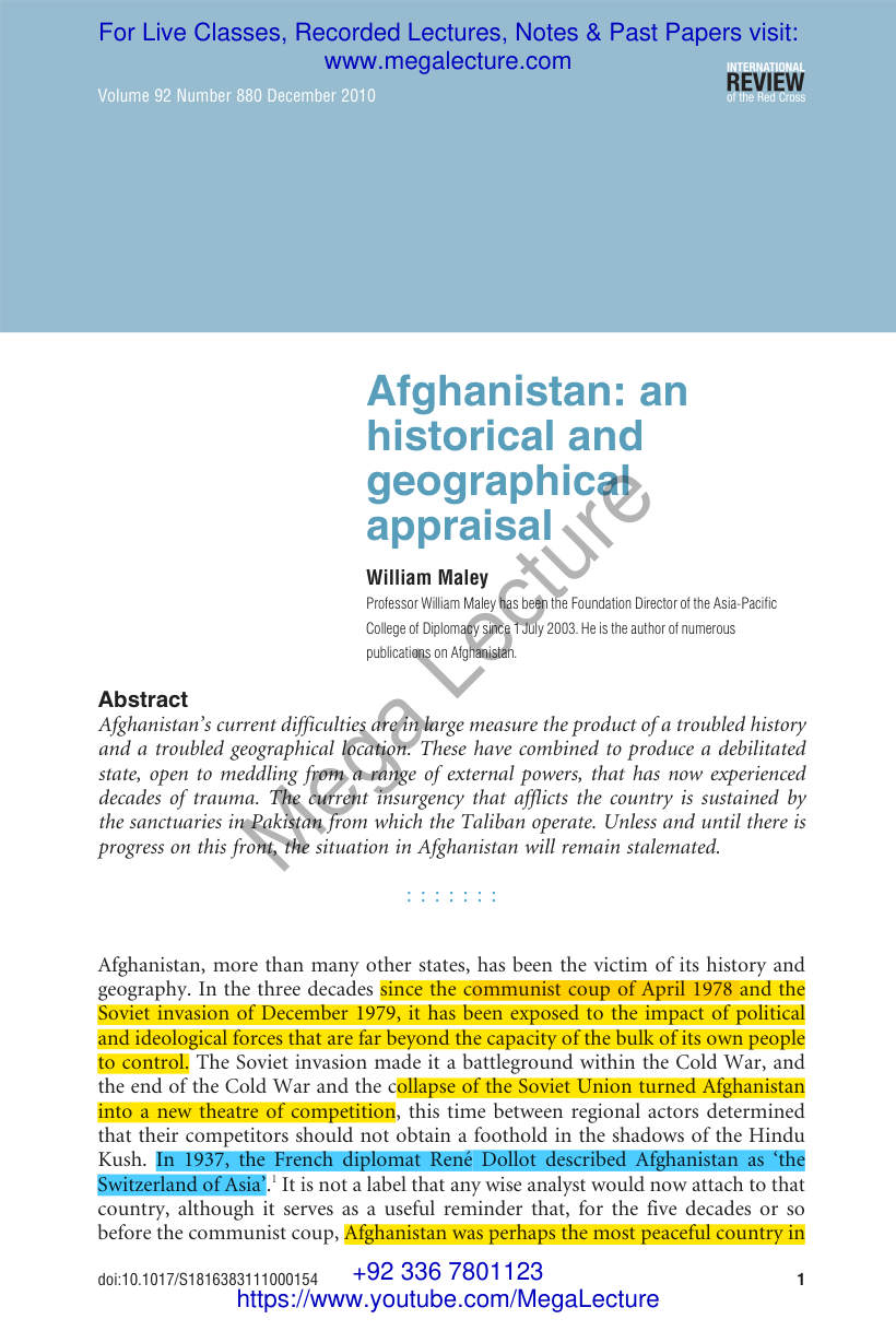 Page 1 of Afghanistan