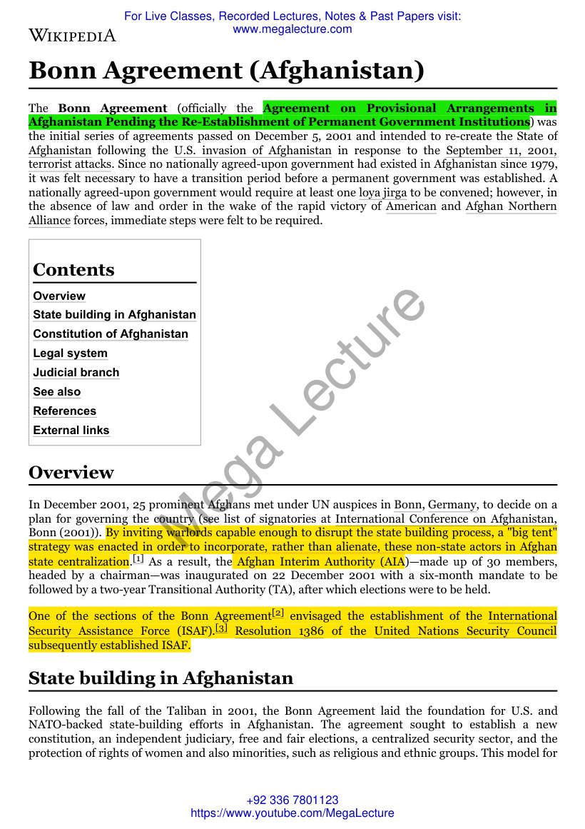 Page 1 of Bonn Agreement Afghanistan Wikipedia