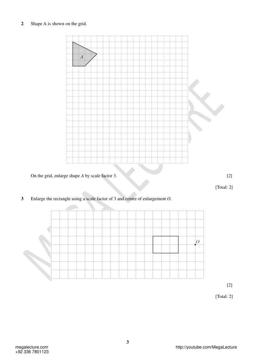Page 2 of Transformations — Worksheet