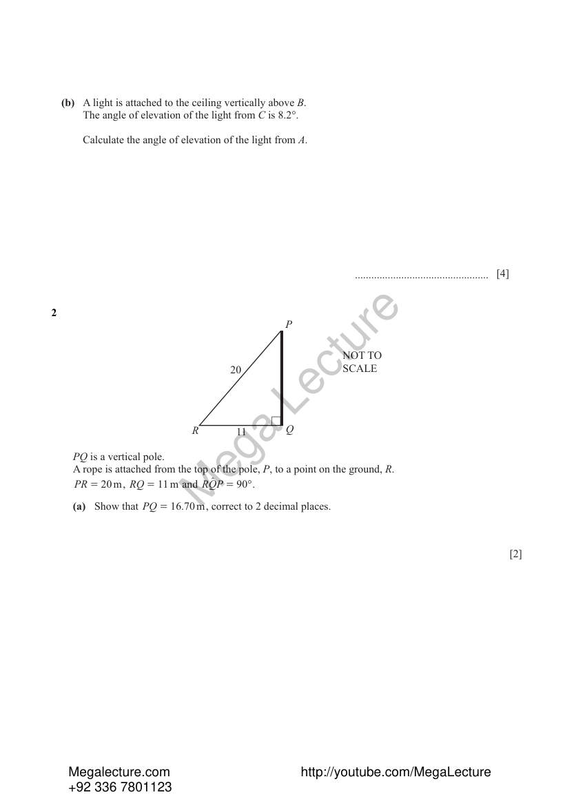 Page 2 of Trigonometry — Worksheet