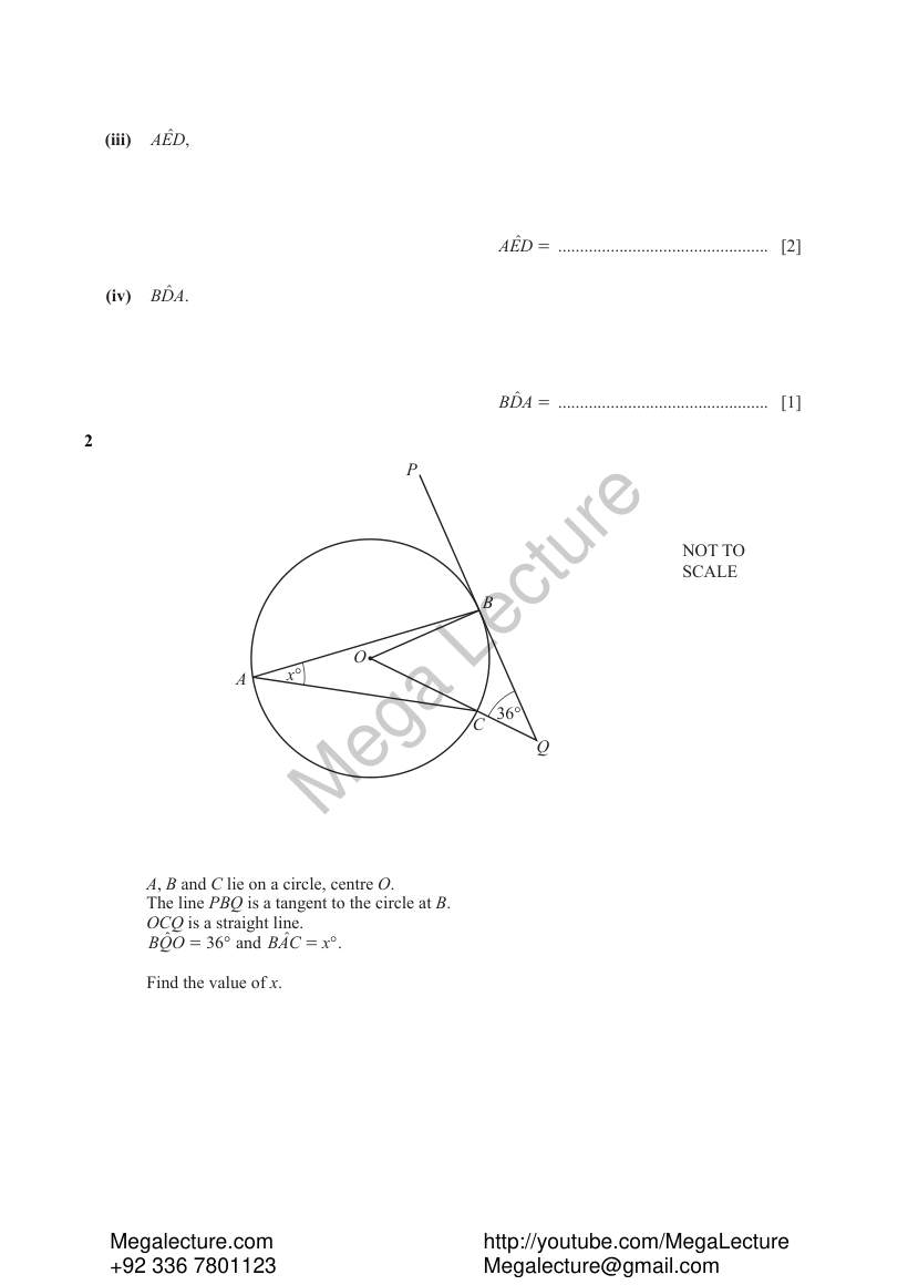 Page 2 of Angle Properties Of Circles — Worksheet