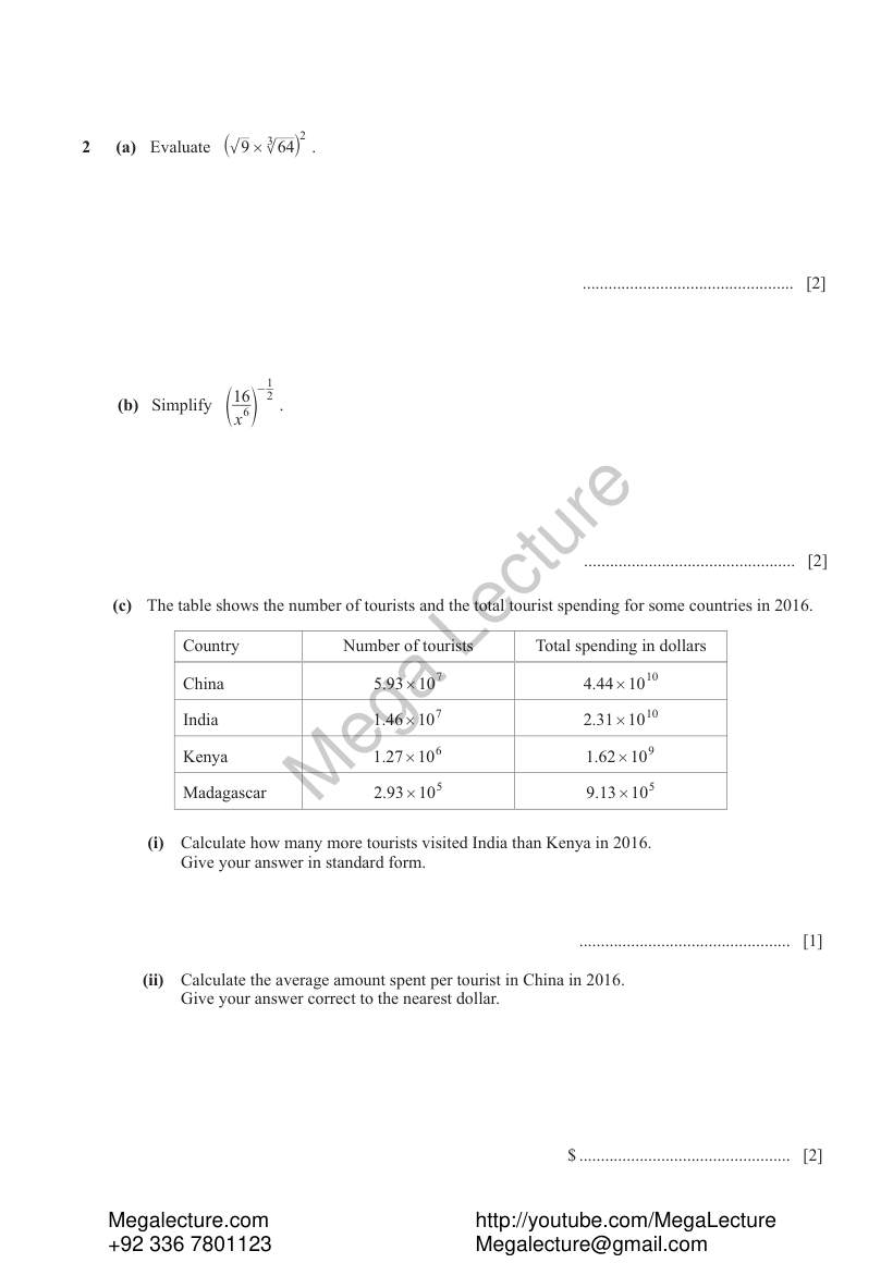Page 2 of Indices — Worksheet