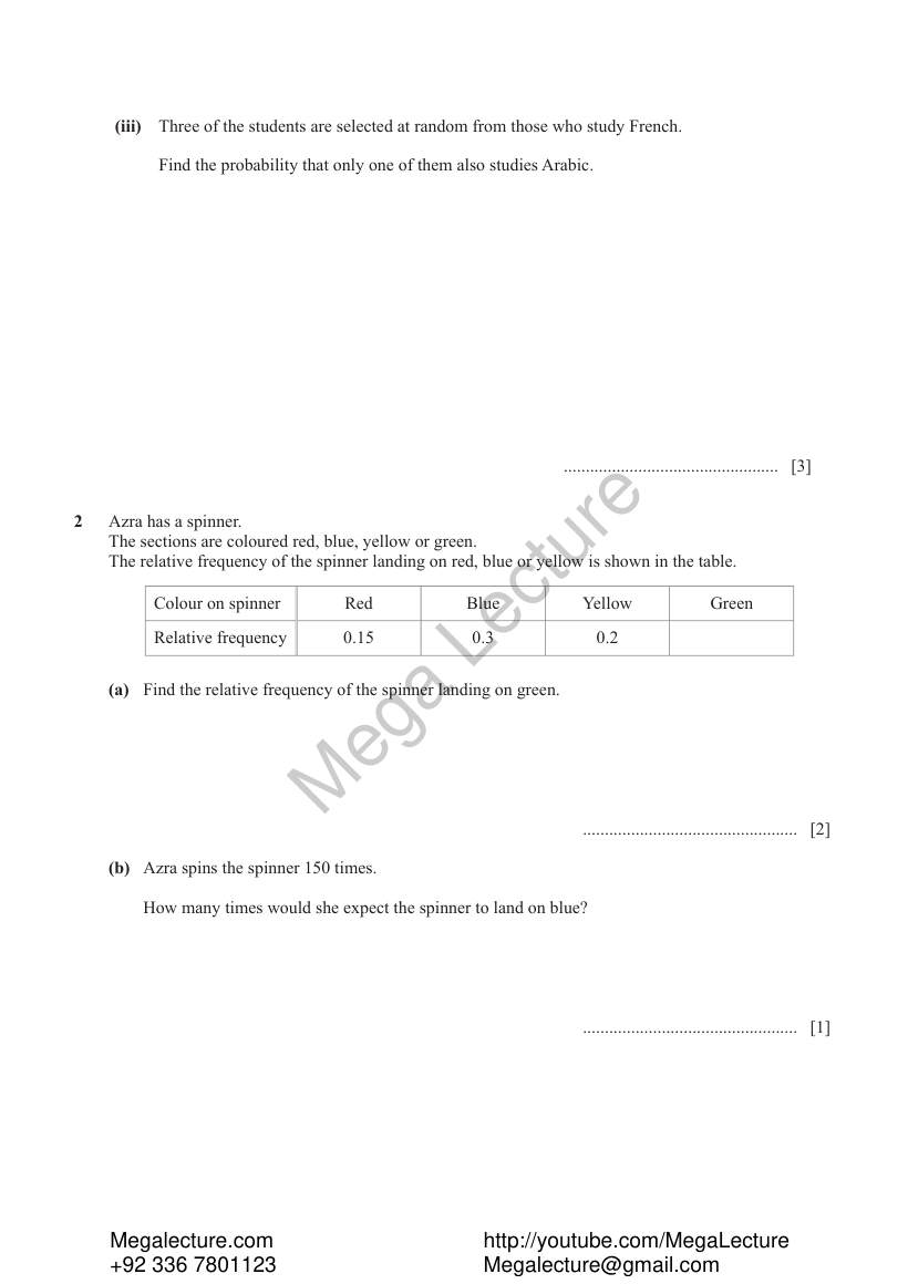 Page 2 of Probability — Worksheet