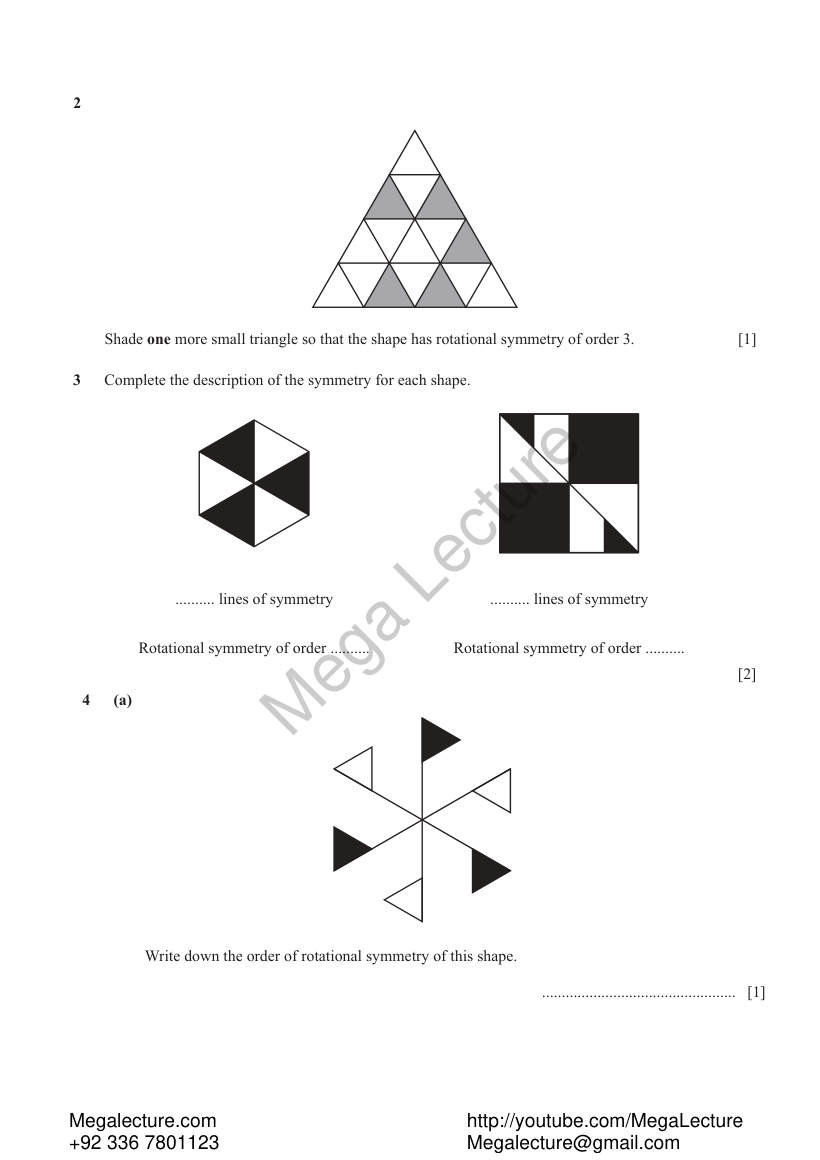 Page 2 of Symmetry — Worksheet