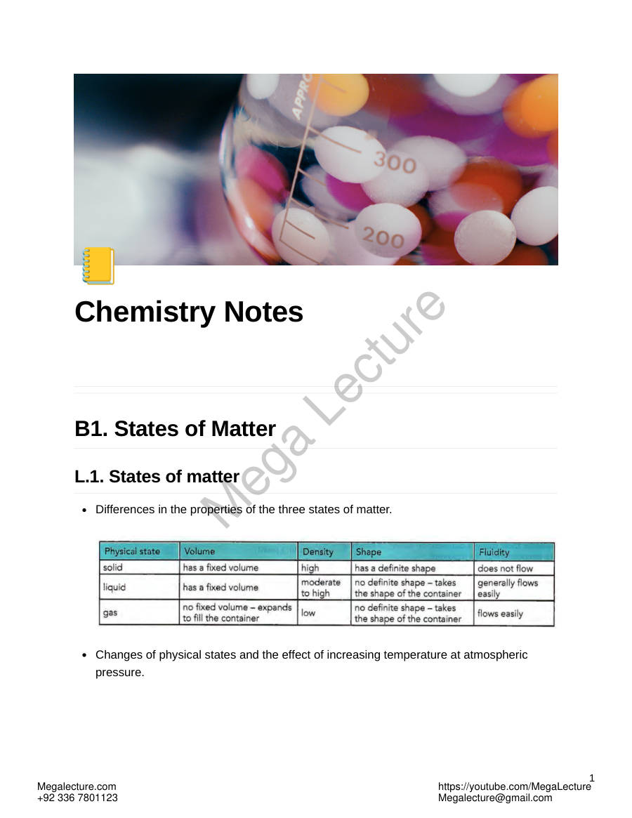 Page 1 of Chemistry Notes By Vasumitra Gajbhiye