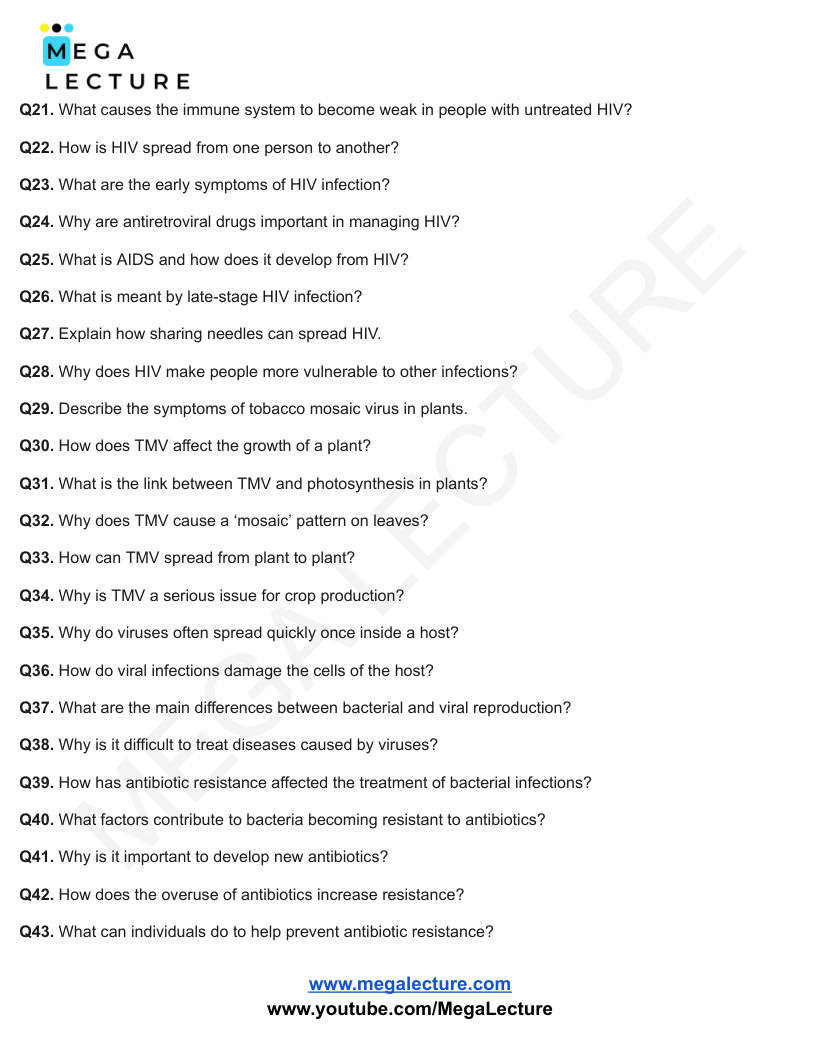 Page 2 of Infection And Response — Questions