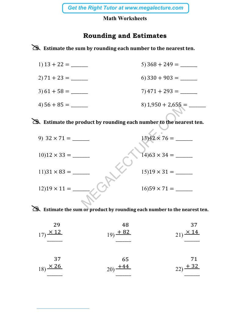 Page 1 of Rounding And Estimates