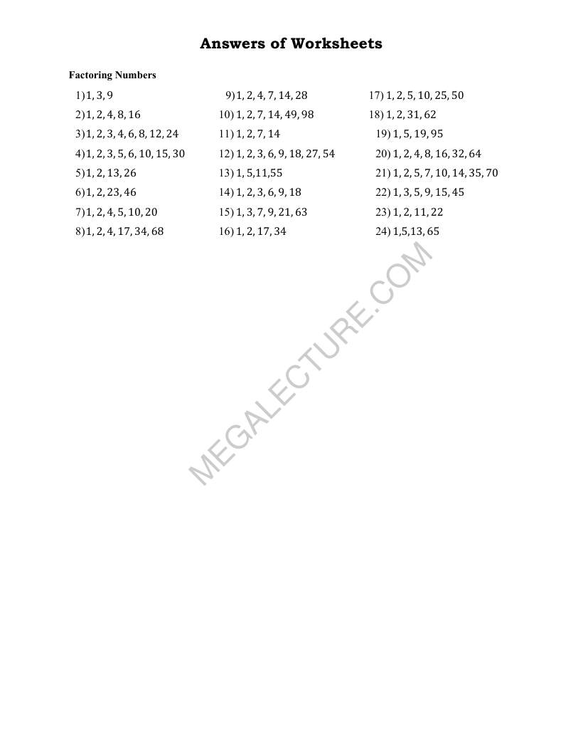Page 2 of Factoring Numbers