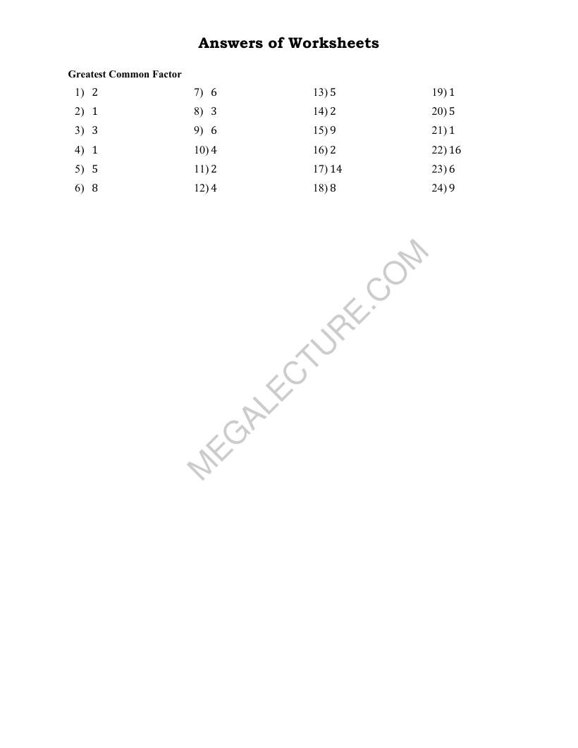 Page 2 of Greatest Common Factor