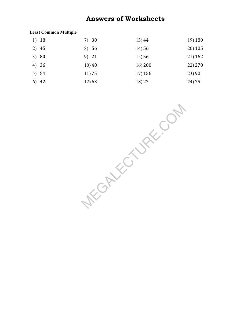 Page 2 of Least Common Multiple