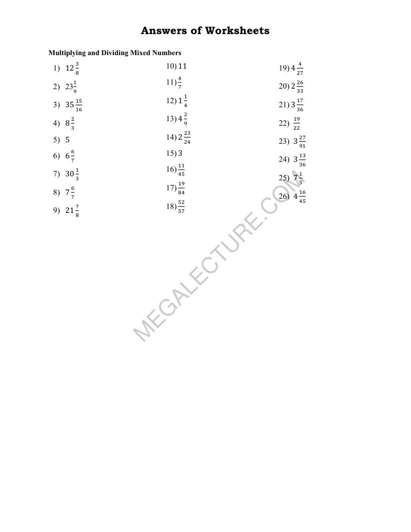 Page 2 of Multiplying And Dividing Mixed Numbers