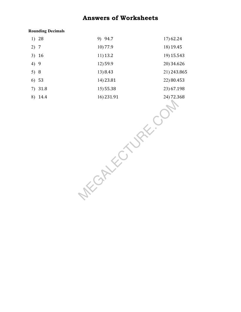 Page 2 of Rounding Decimals