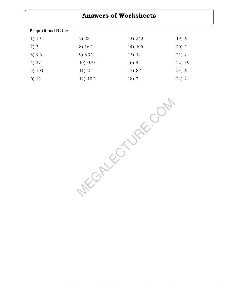 Page 2 of Proportional Ratios