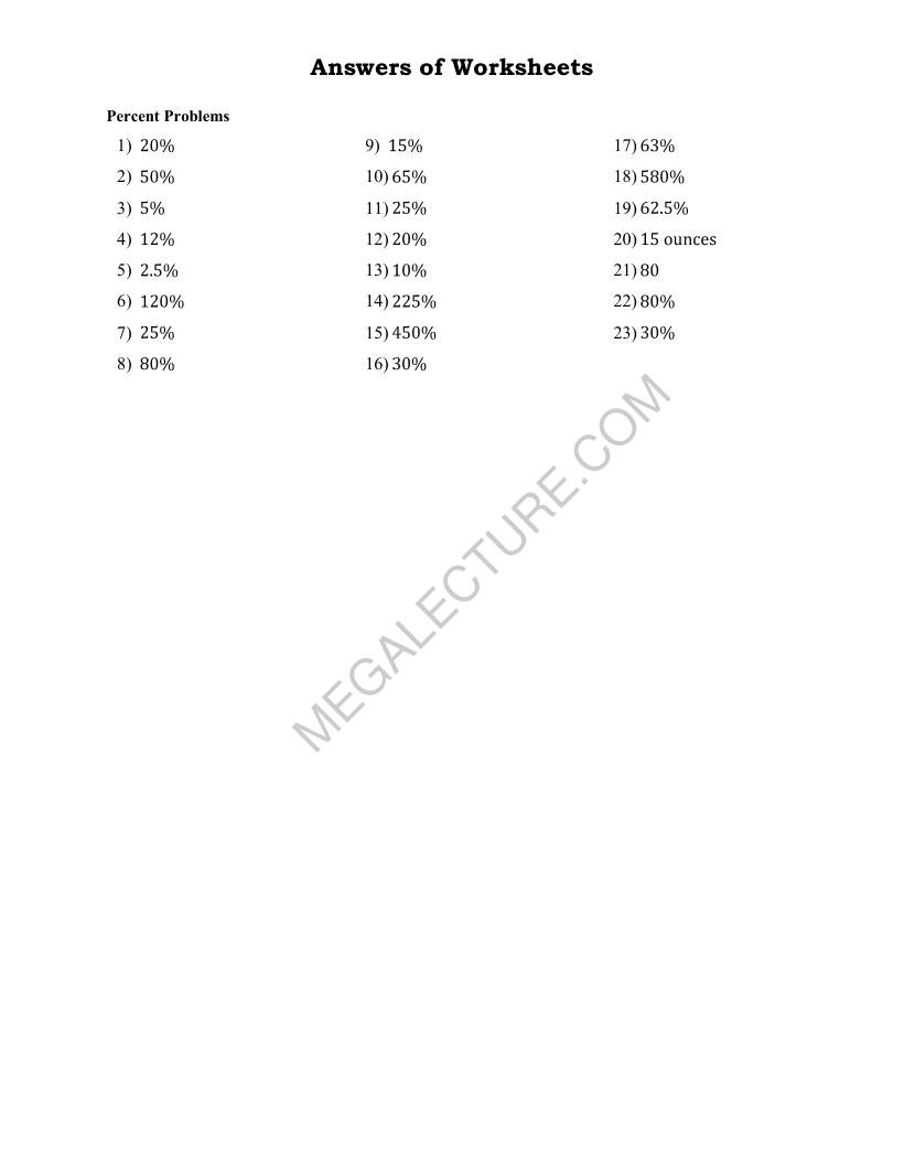 Page 2 of Percent Problems