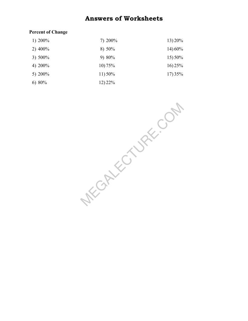 Page 2 of Percent Of Change