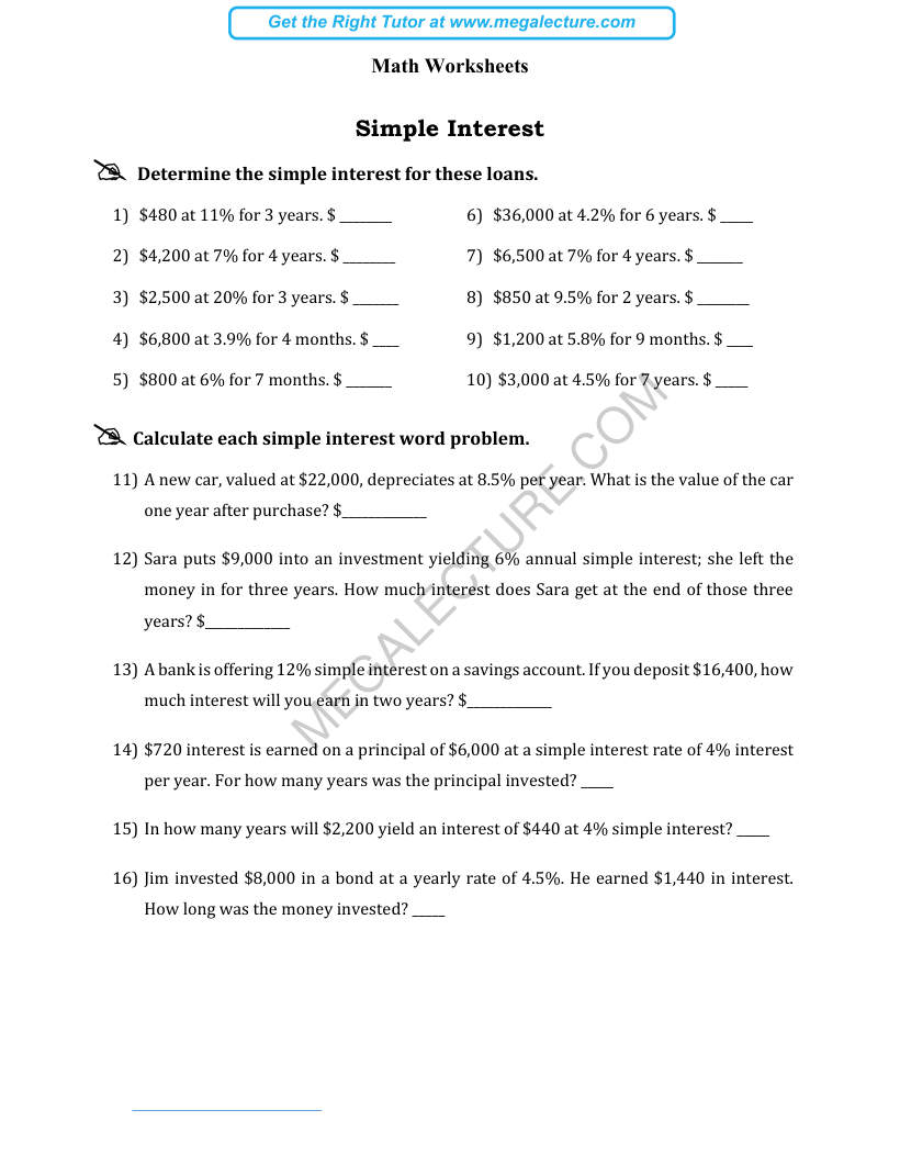 Page 1 of Simple Interest