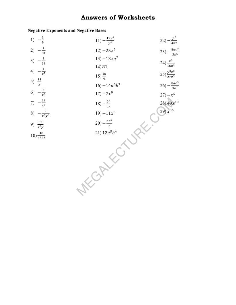 Page 2 of Negative Exponents And Negative Bases M