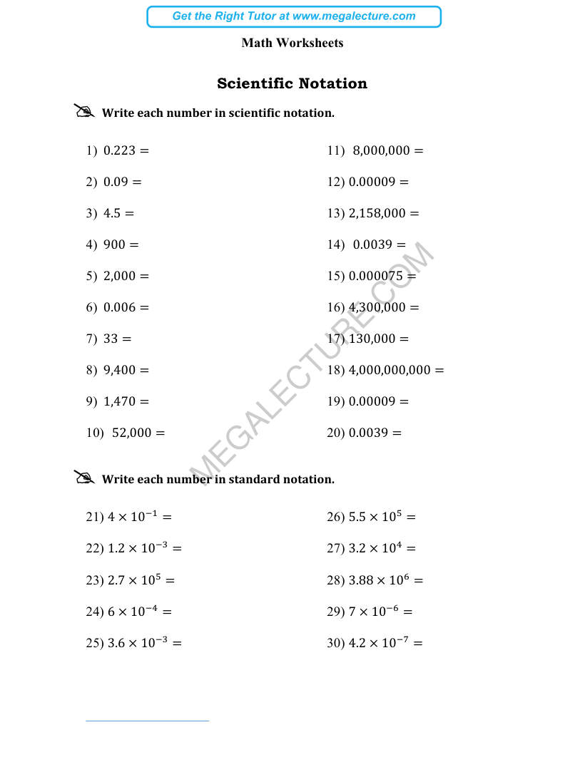 Page 1 of Scientific Notation