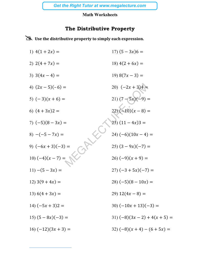 Page 1 of The Distributive Property