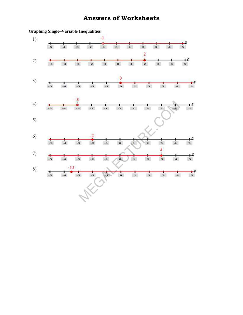 Page 2 of Graphing Single-Variable Inequalities