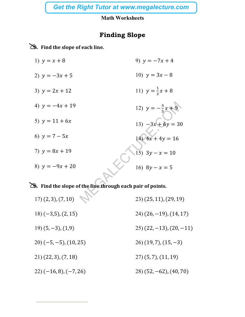 Page 1 of Finding Slope