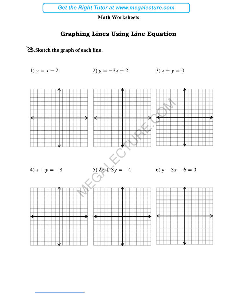 Page 1 of Graphing Lines Using Line Equation