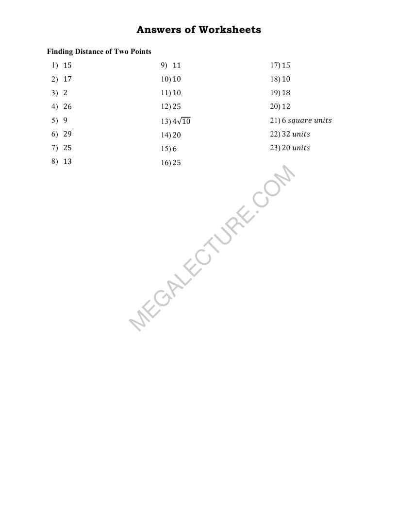 Page 2 of Finding Distance Of Two Points