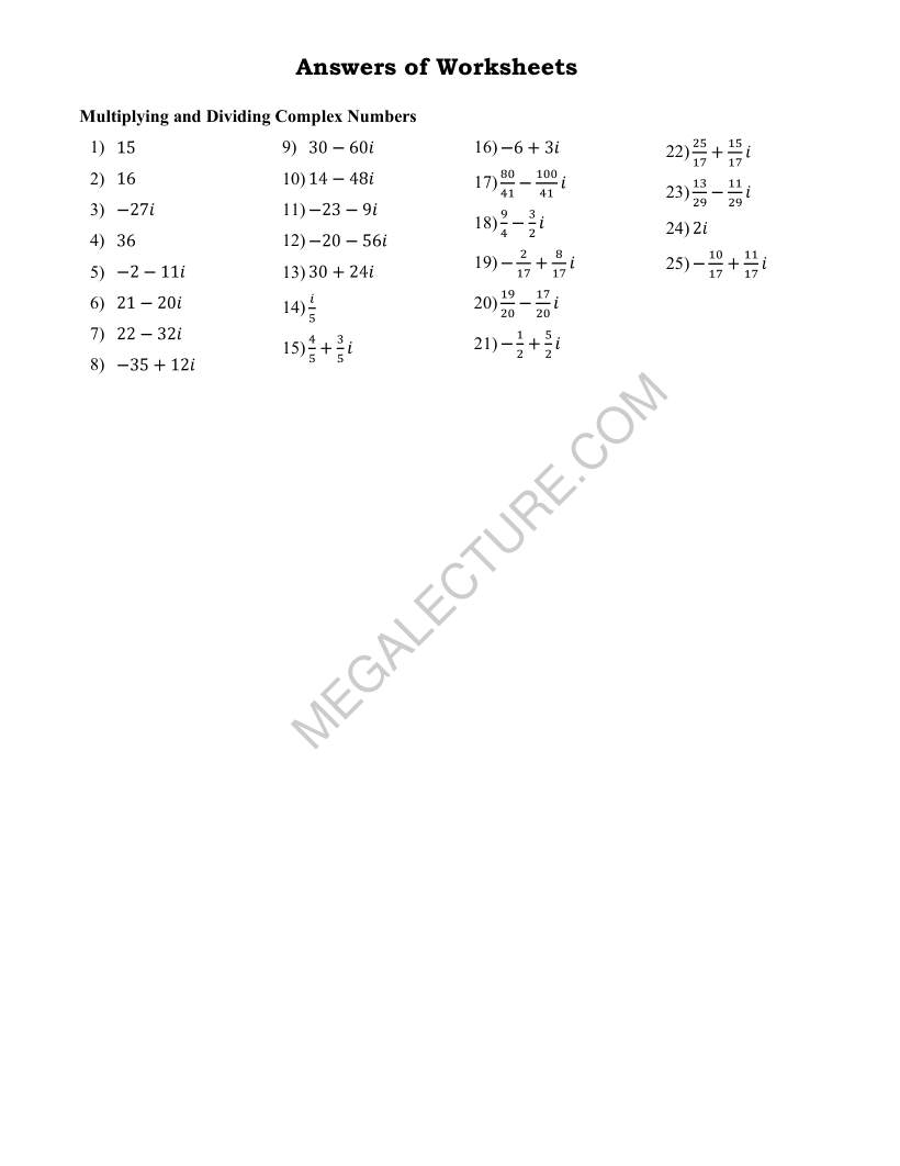 Page 2 of Multiplying And Dividing Complex Numbers