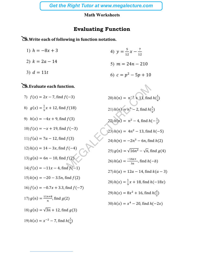 Page 1 of Evaluating Function