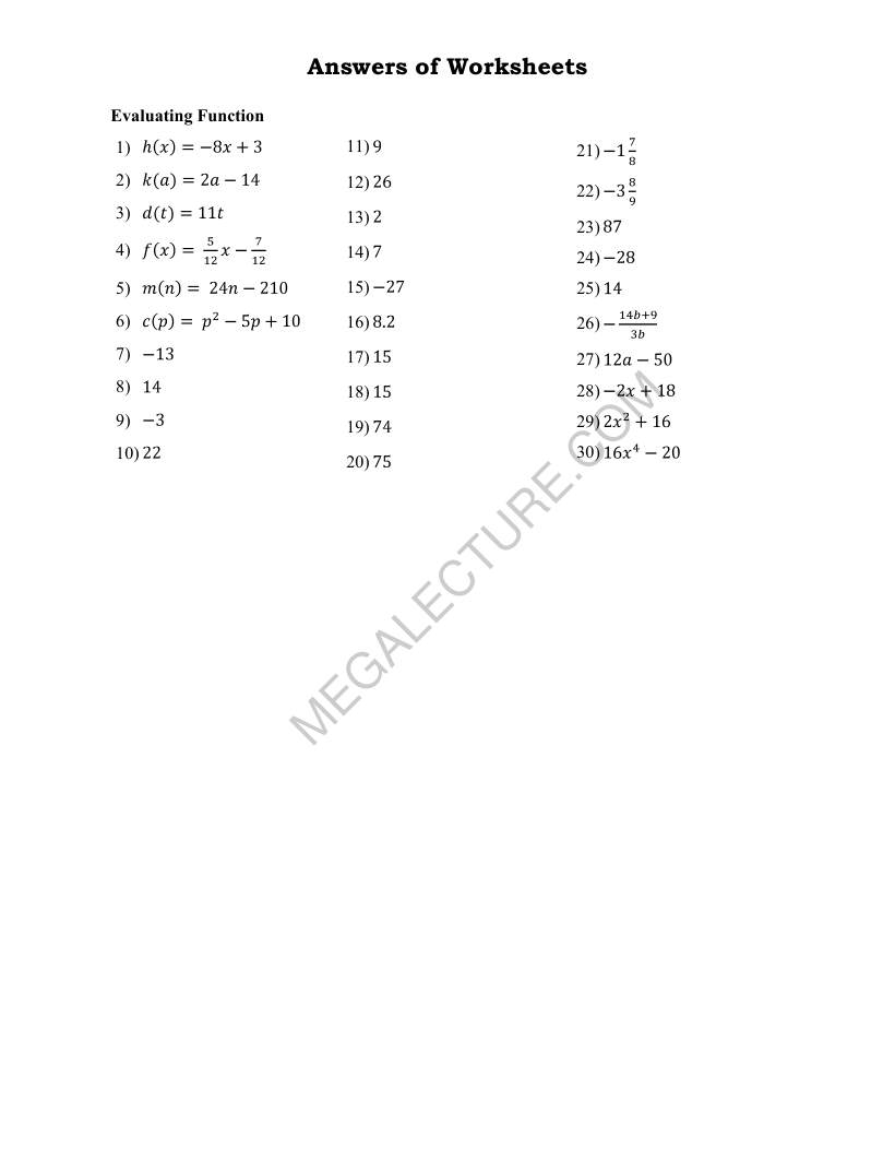 Page 2 of Evaluating Function